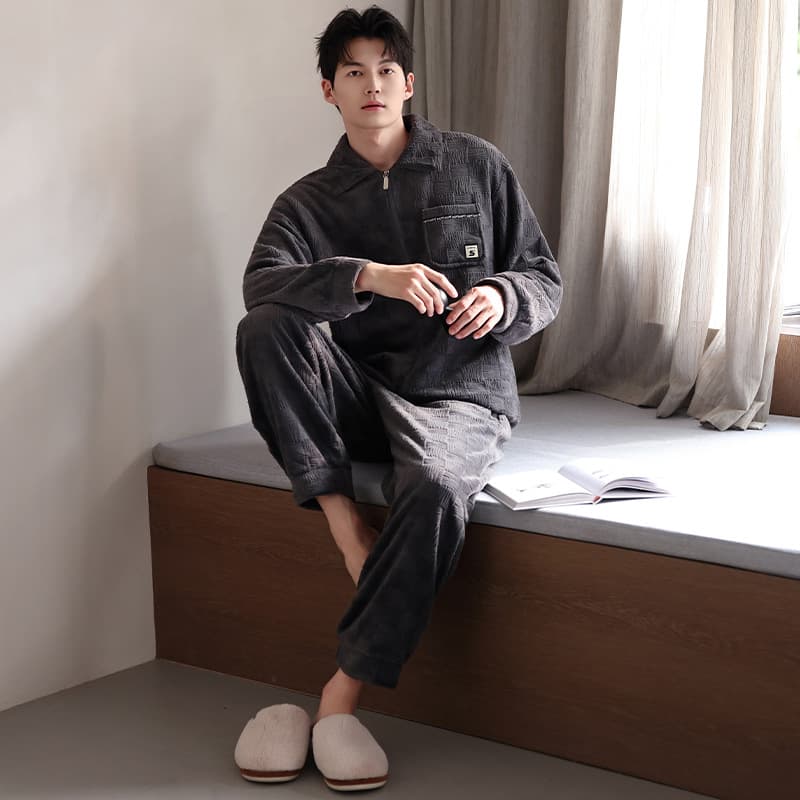 Men's Coral Velvet Pajamas Suit