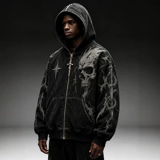 Distressed Washed Loose High-street Jacket
