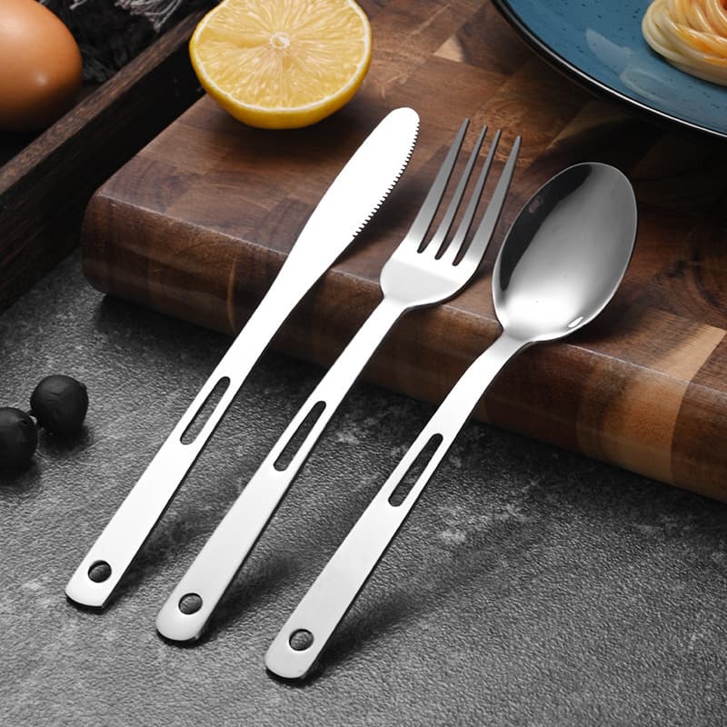 Stainless Steel Hollow-Out Cutlery Set Fork Knife And Spoon 3-Piece Set