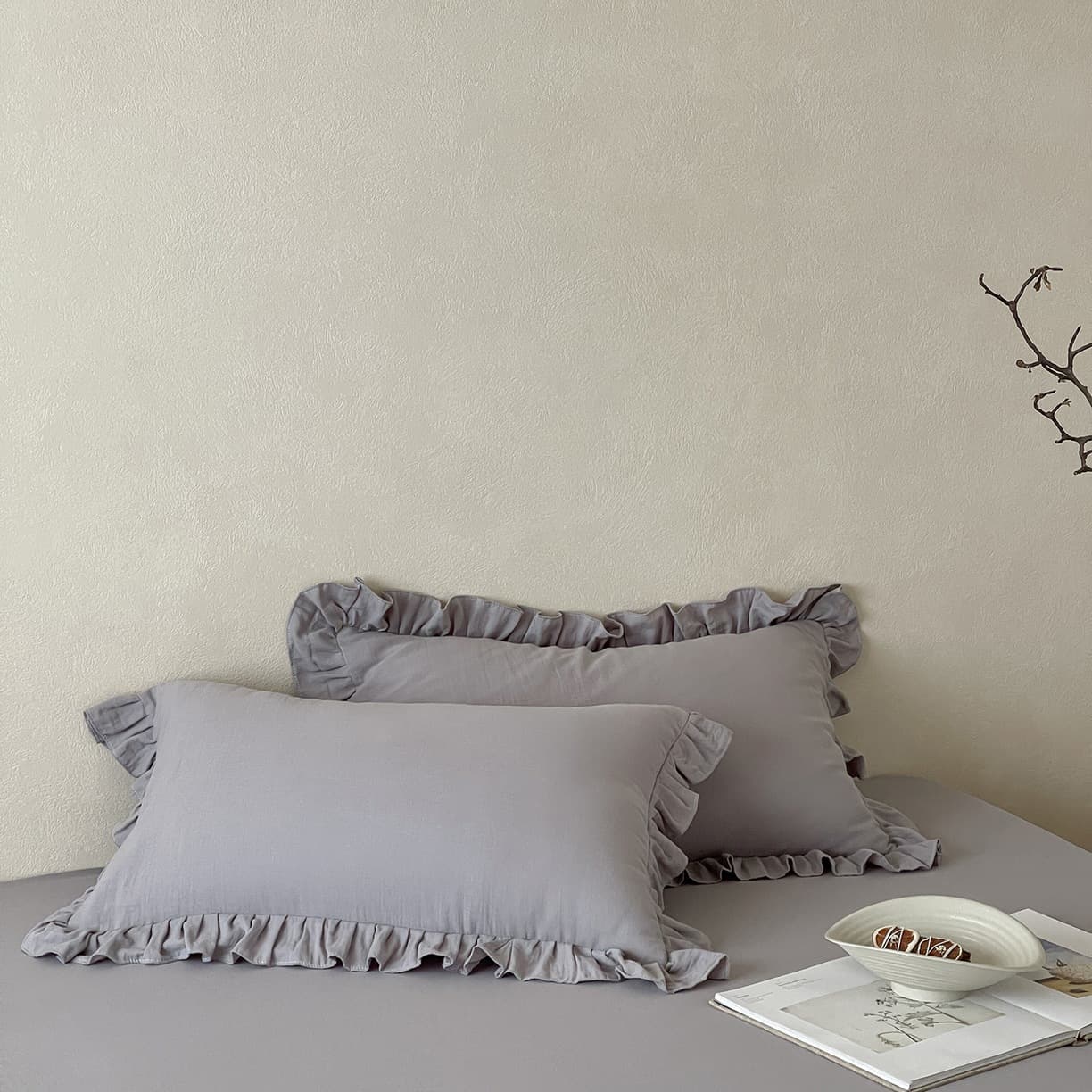 Ruffle-edged Pure Cotton Double-layer Gauze Single-piece Pillowcase