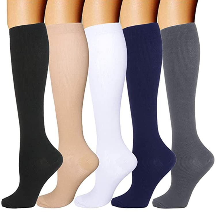 Cross-border Athletic Compression Socks Seamless Calf-length Socks