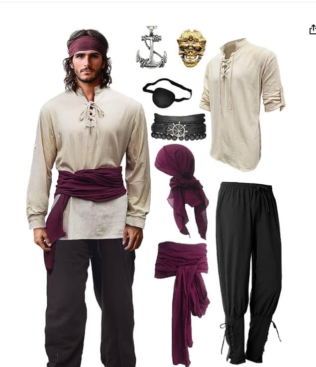 Halloween Men's Artistic Pirate Costume