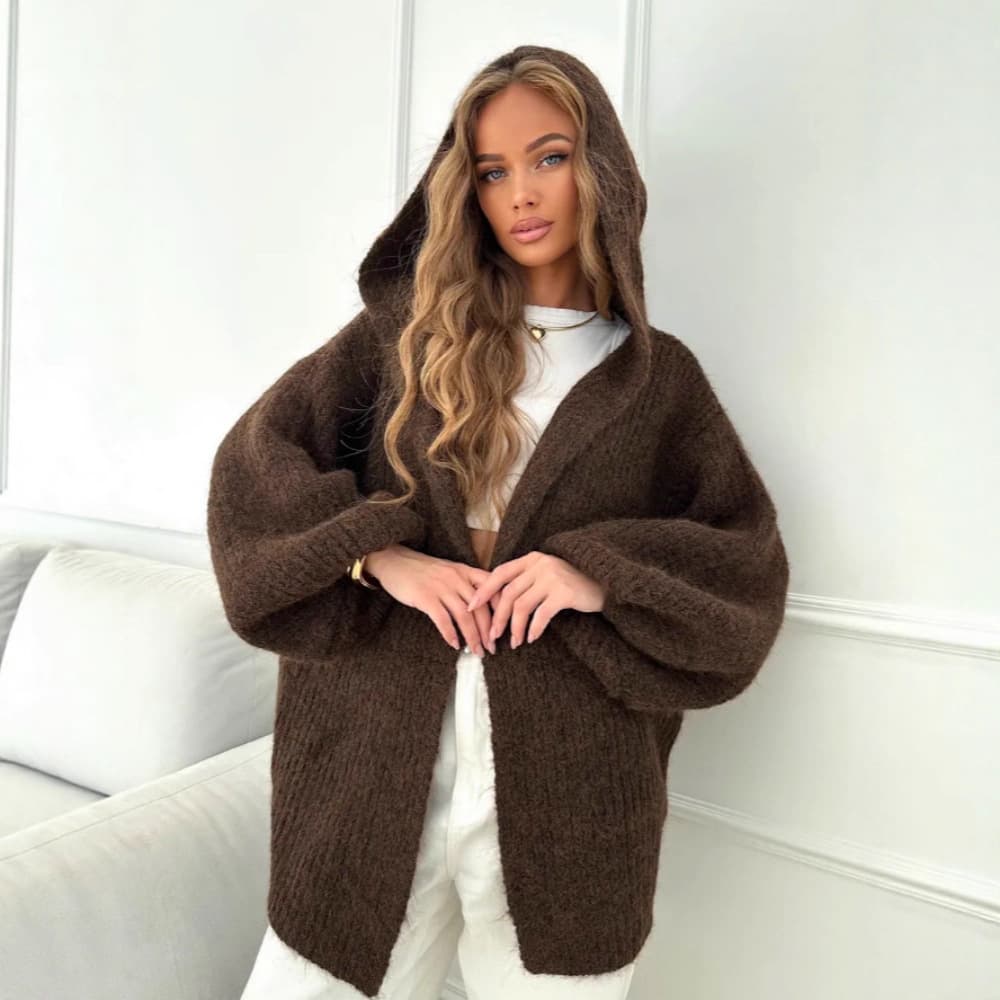 Thickened Hooded Long Sweater Cardigan Coat