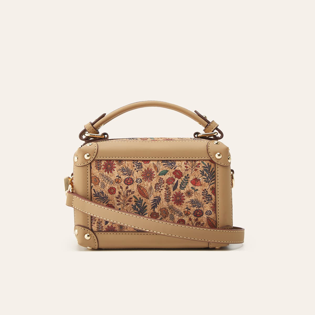 Vintage Cork Bark Print Small Square Crossbody Bag Women's Minimalist Shoulder Purse For Daily Use