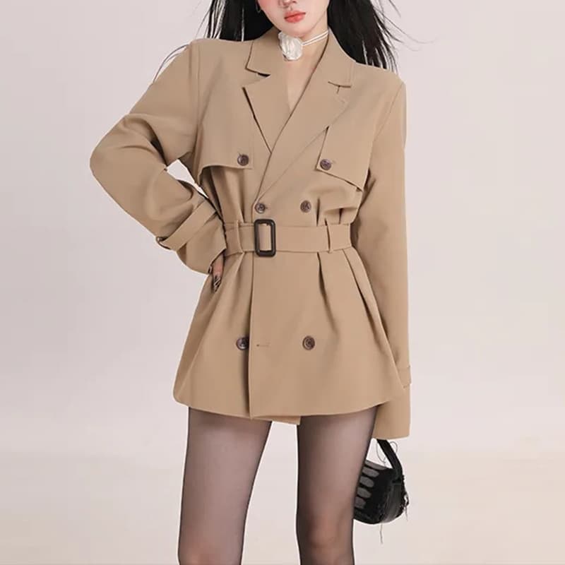 Niche Waist-cinching Figure-flattering Trench Coat