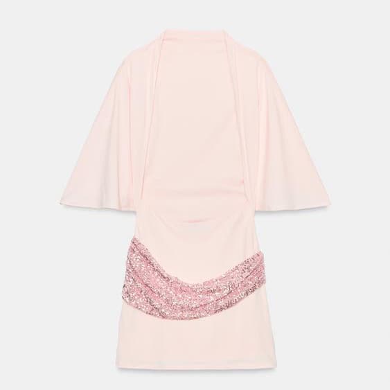 Heavy-duty Sequin And Bead-embellished Patchwork Short Dress
