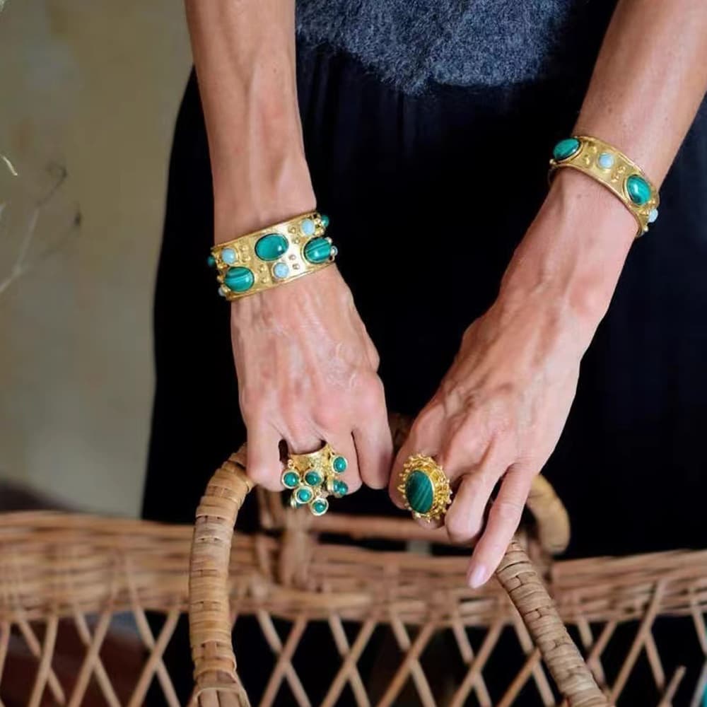 Malachite Bracelet Retro Minority Design