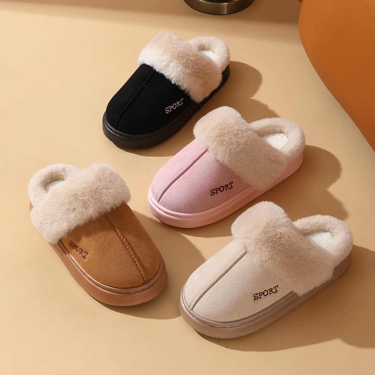 Outdoor Thick-soled Non-slip Cotton Slippers