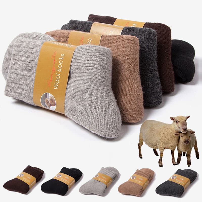 Thickened Wool Crew Socks - Unisex Solid Color Terry Loop Warm Winter Casual Hosiery