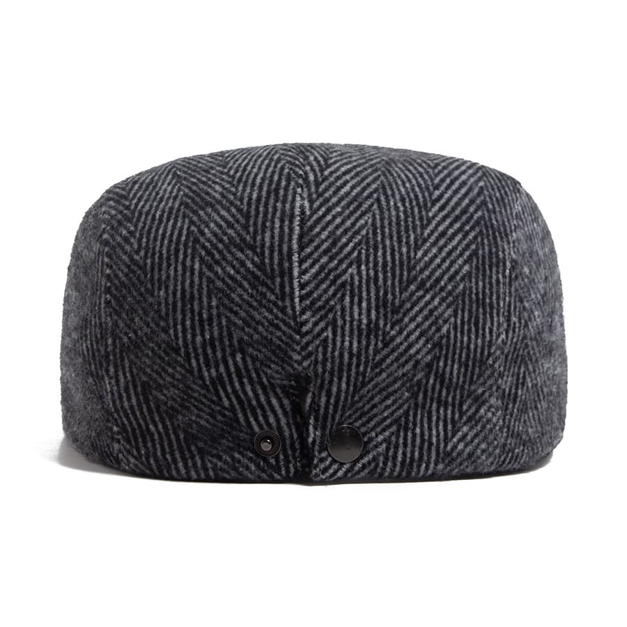 Beret Men's British Vintage Newsboy Casual Herringbone Forward Peaked Cap