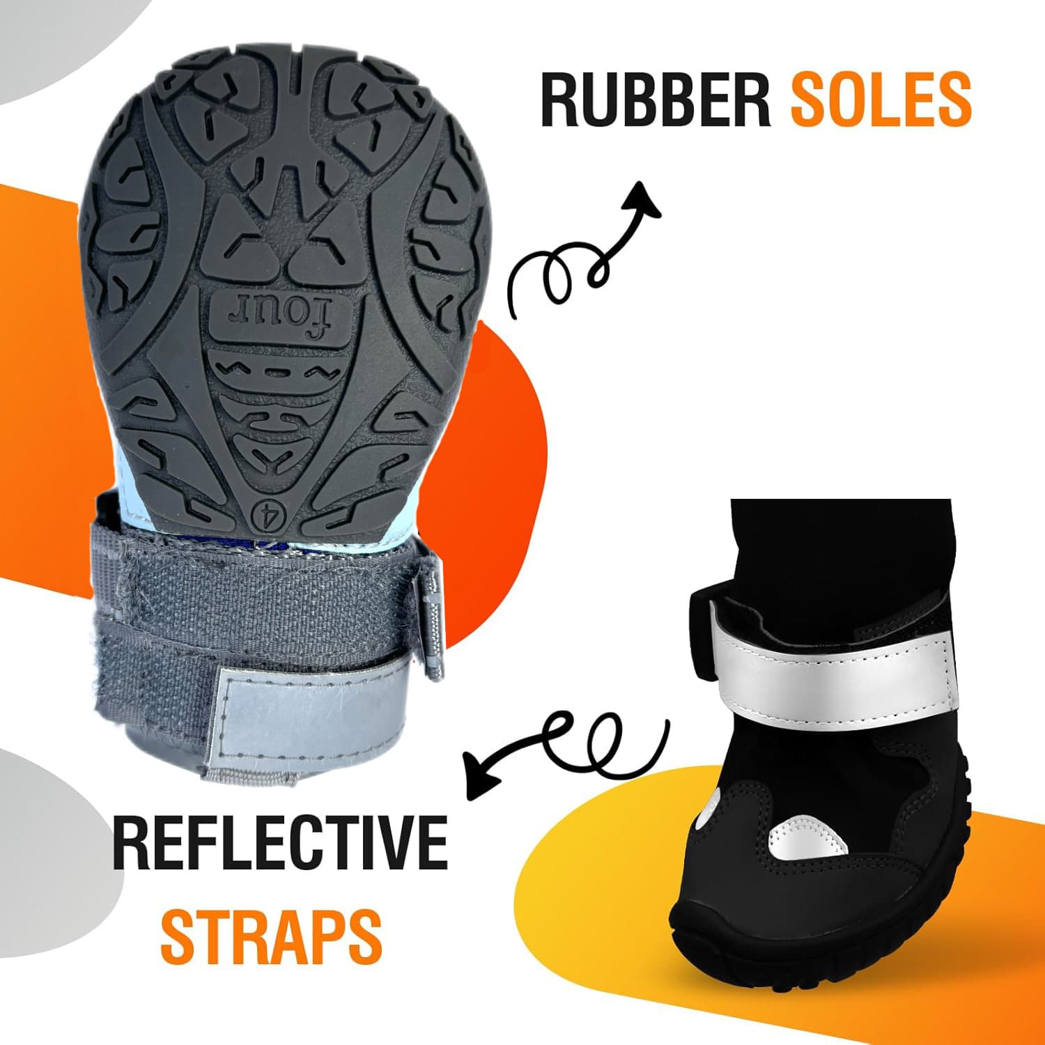 Pet Dog Shoes Outdoor Windproof Warm And Cold-resistant Dog Footwear