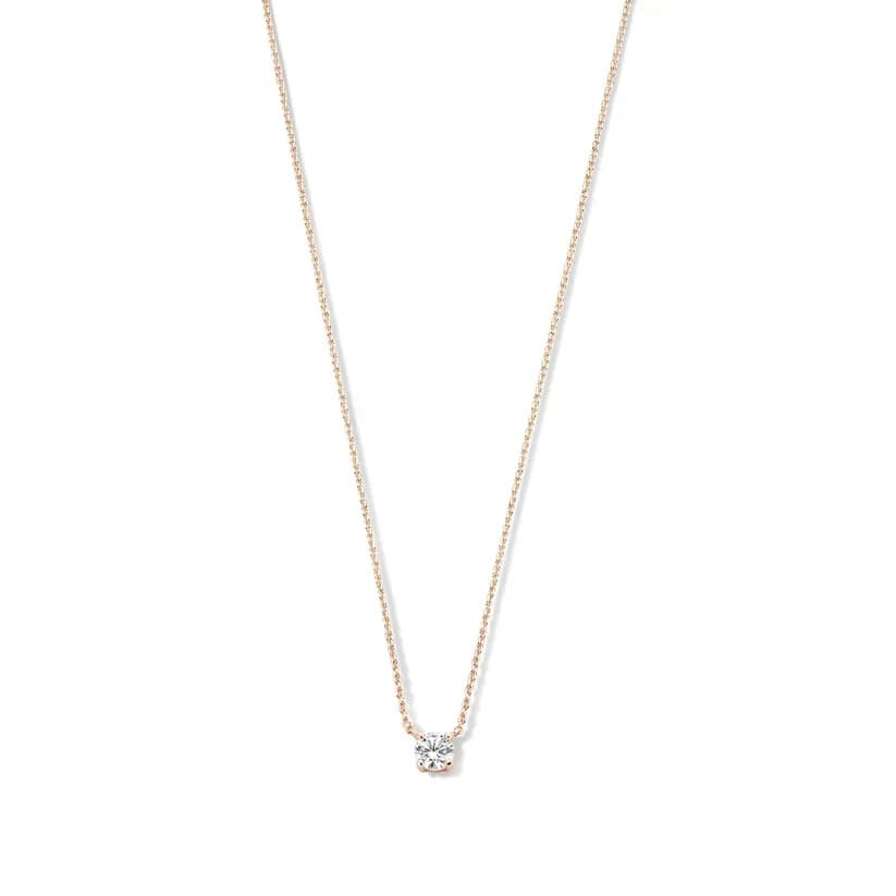Classic 18K Four-Prong 2-Carat Simulated Diamond Womens Fresh And Minimalist Clavicle Chain Pendant Necklace