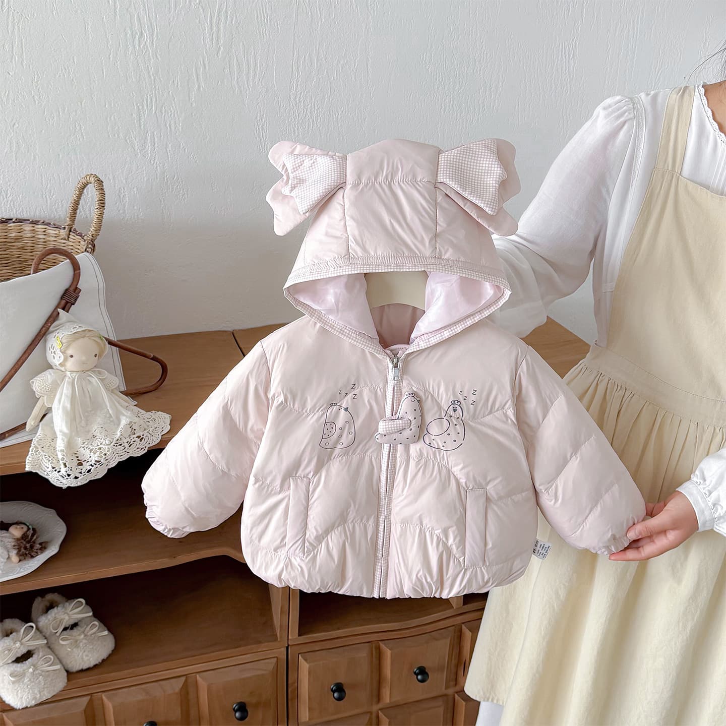 Hooded Down Jacket For Infants And Toddlers