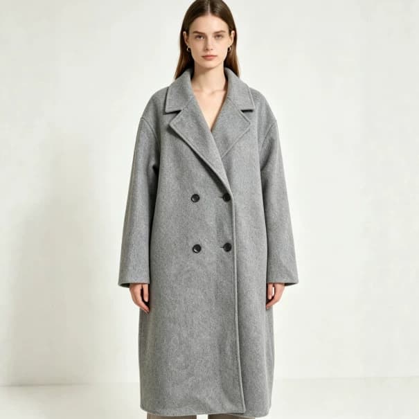 Women's Mid-length Cardigan Coat Wool Overcoat