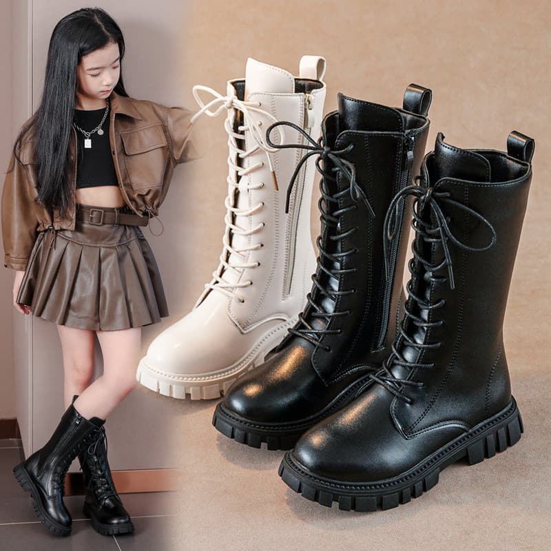 British-style Childrens Knee-high Boots For Girls