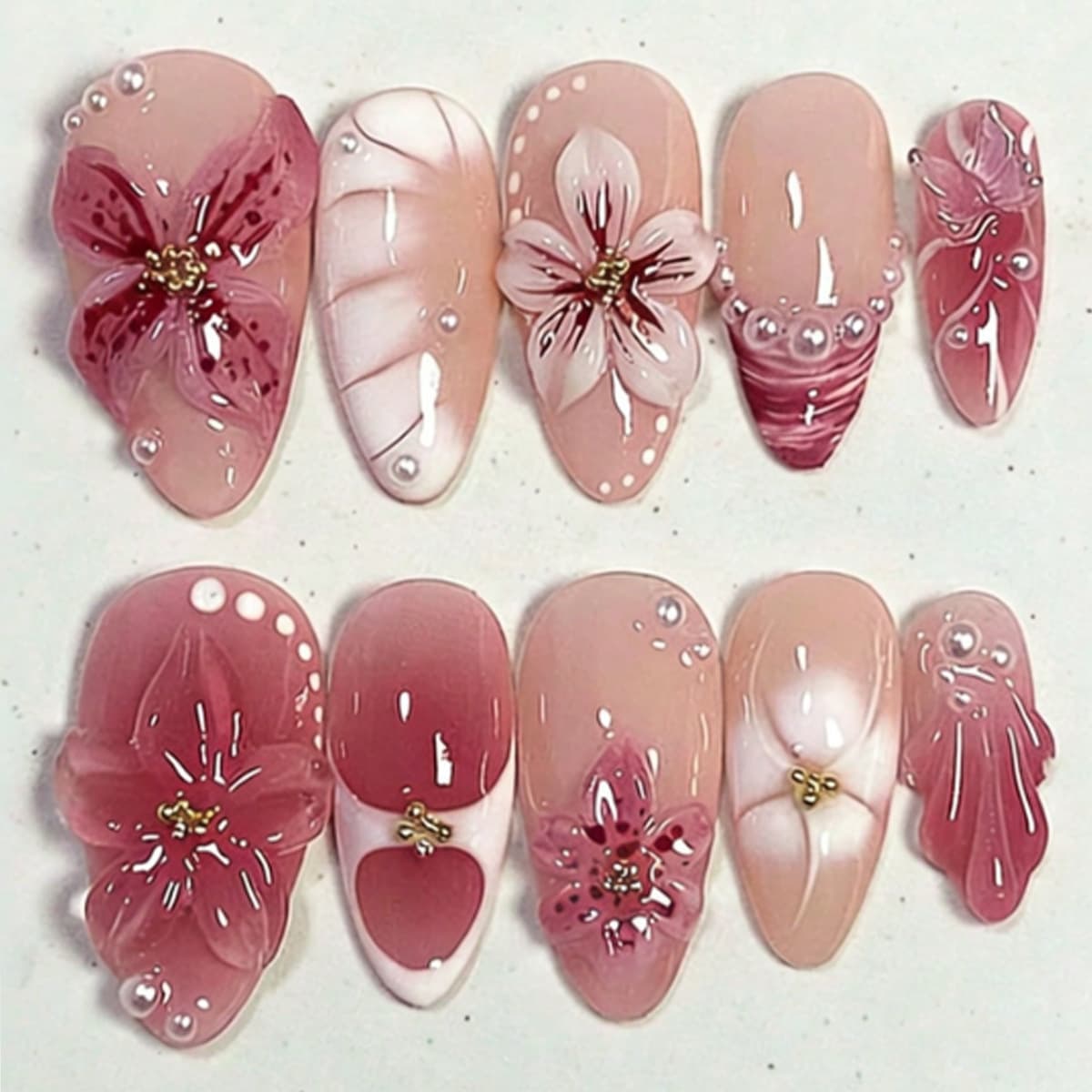 Ins-style Almond-shaped Detachable Nail Tips
