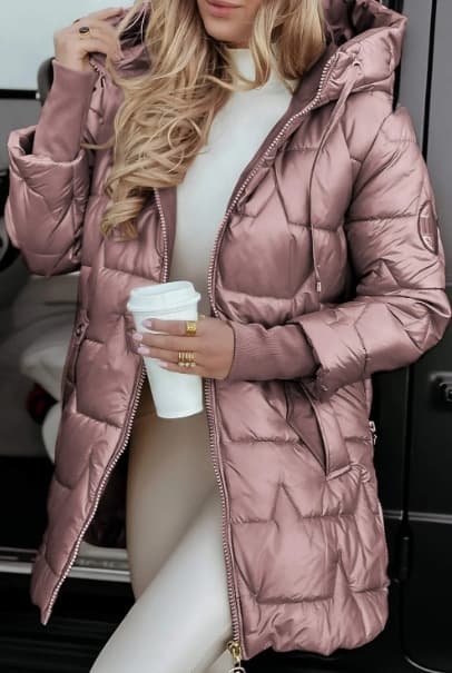 Hooded Cotton-Padded Jacket With Three Zippers