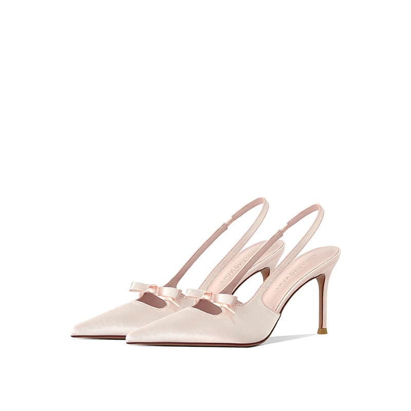 Womens Hollow-out Bow High Heels