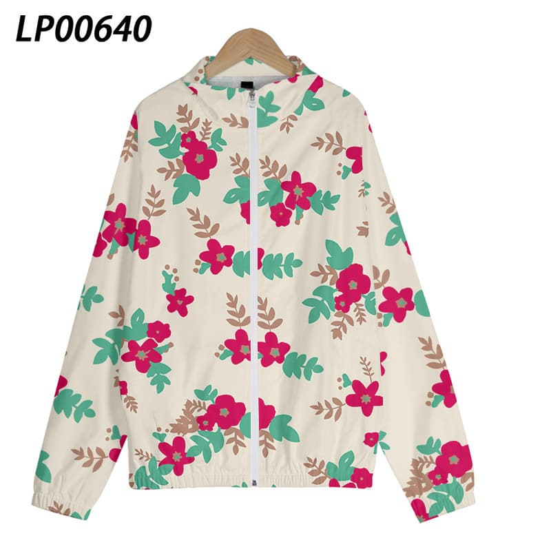 5 New Men's Digital Print Zipper Stand Collar Windbreaker Sport