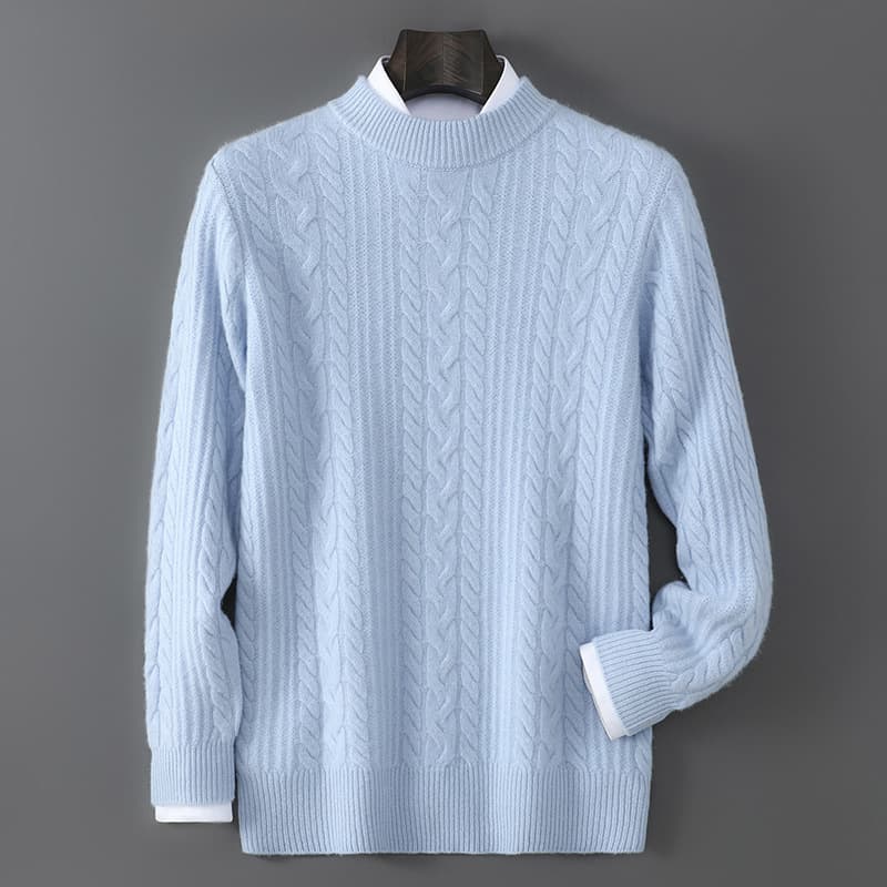 Men's Thickened Pullover Mock-Neck Knitted Sweater