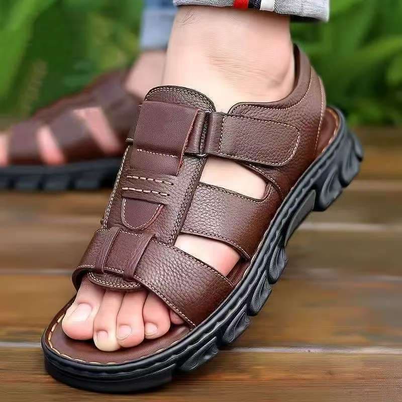 Mens Durable Driving-friendly Thick-soled Non-slip Waterproof Sandals
