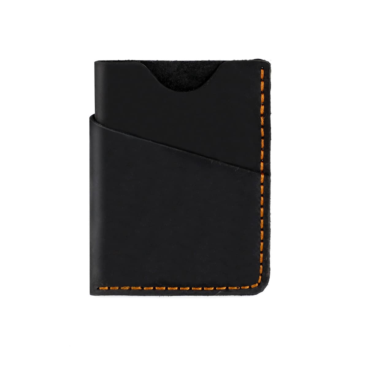 Vintage Crazy Horse Leather Card Holder - Handmade Genuine Cowhide Slim Wallet For Men And Women