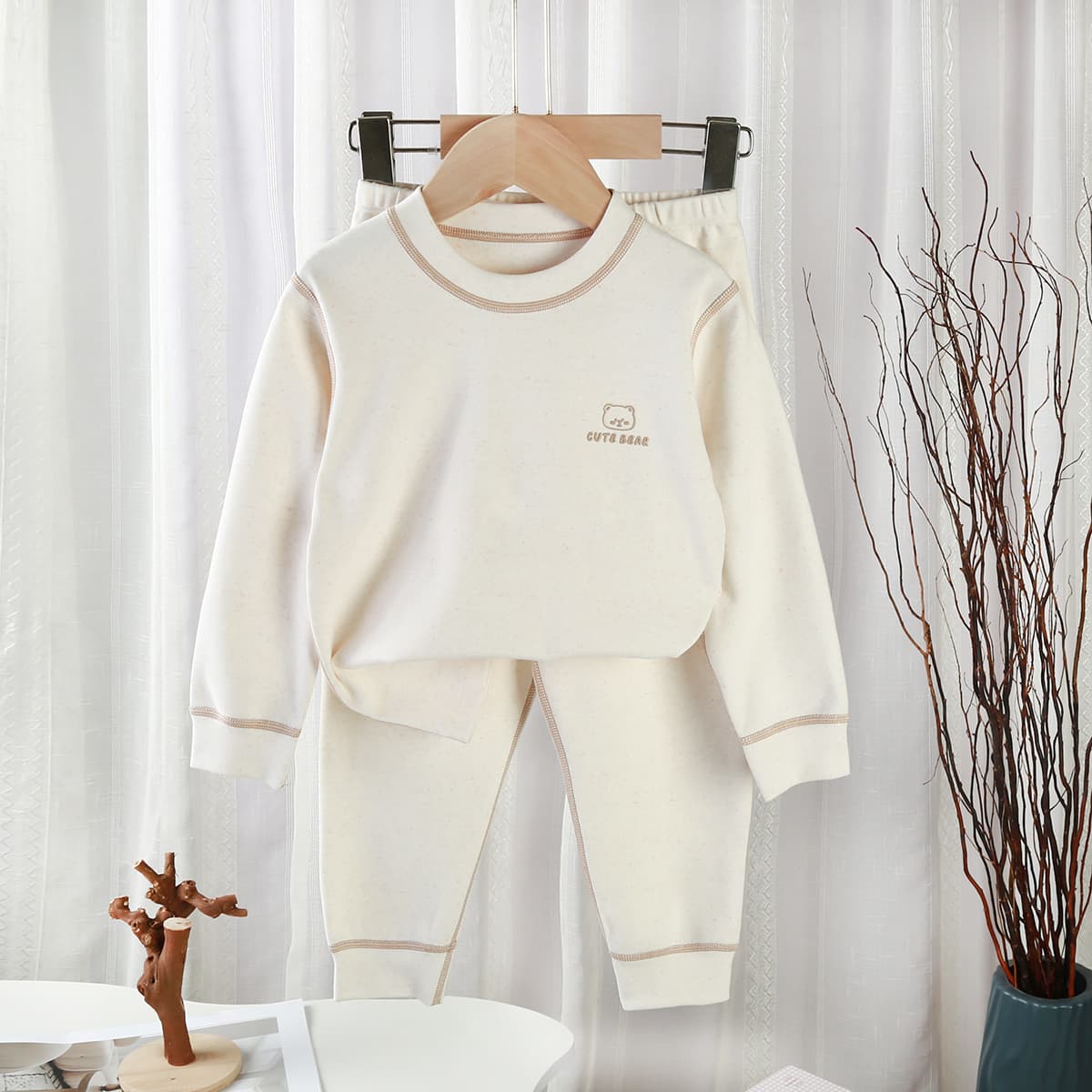 Cotton Autumn Clothes And Pants For Men Women And Babies Round Neck Thermal Underwear