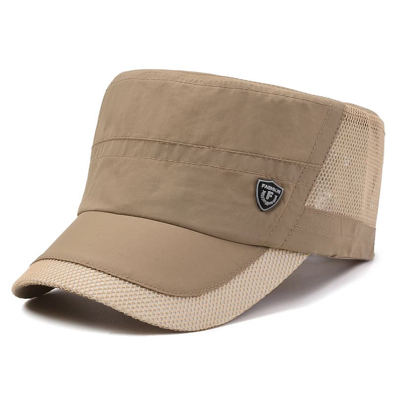 Men's Breathable Mesh Flat-brim Hat For Spring And Summer Outdoor Sun Protection