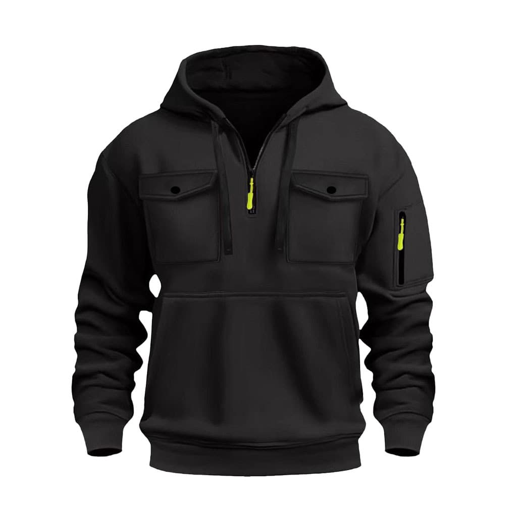 Men's Zip-up Hoodie With Multiple Pockets