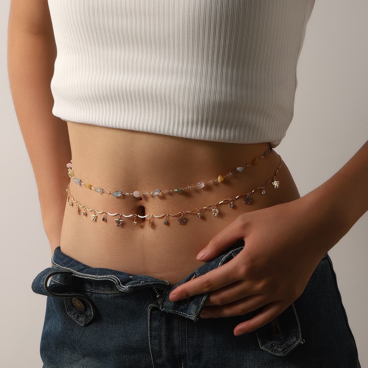 Retro Butterfly Tassel Body Chain For Women