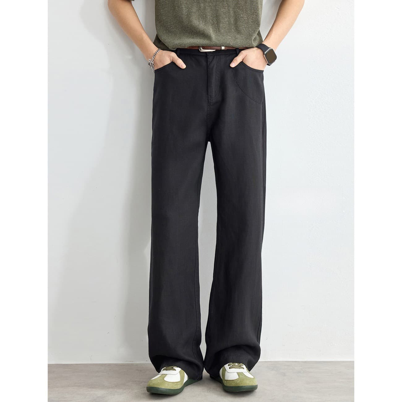 Solo Ride Sky Silk Linen Straight Leg Cool Touch Breathable Casual Pants