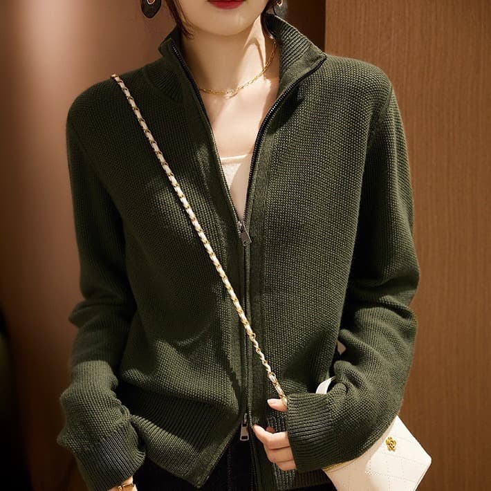 Womens Autumn Wool Knit Casual Cardigan