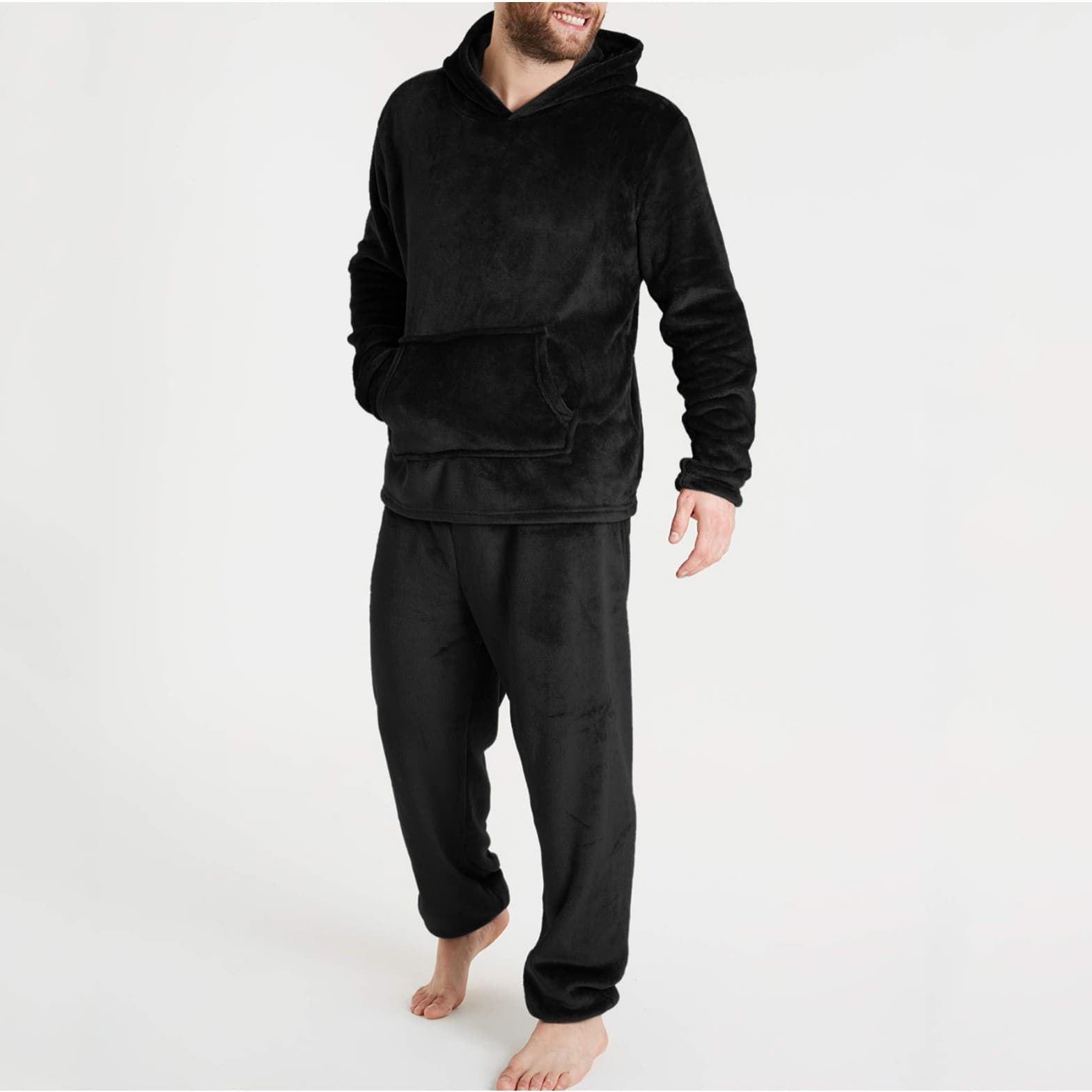 AutumnWinter Flannel Warm Hooded Set