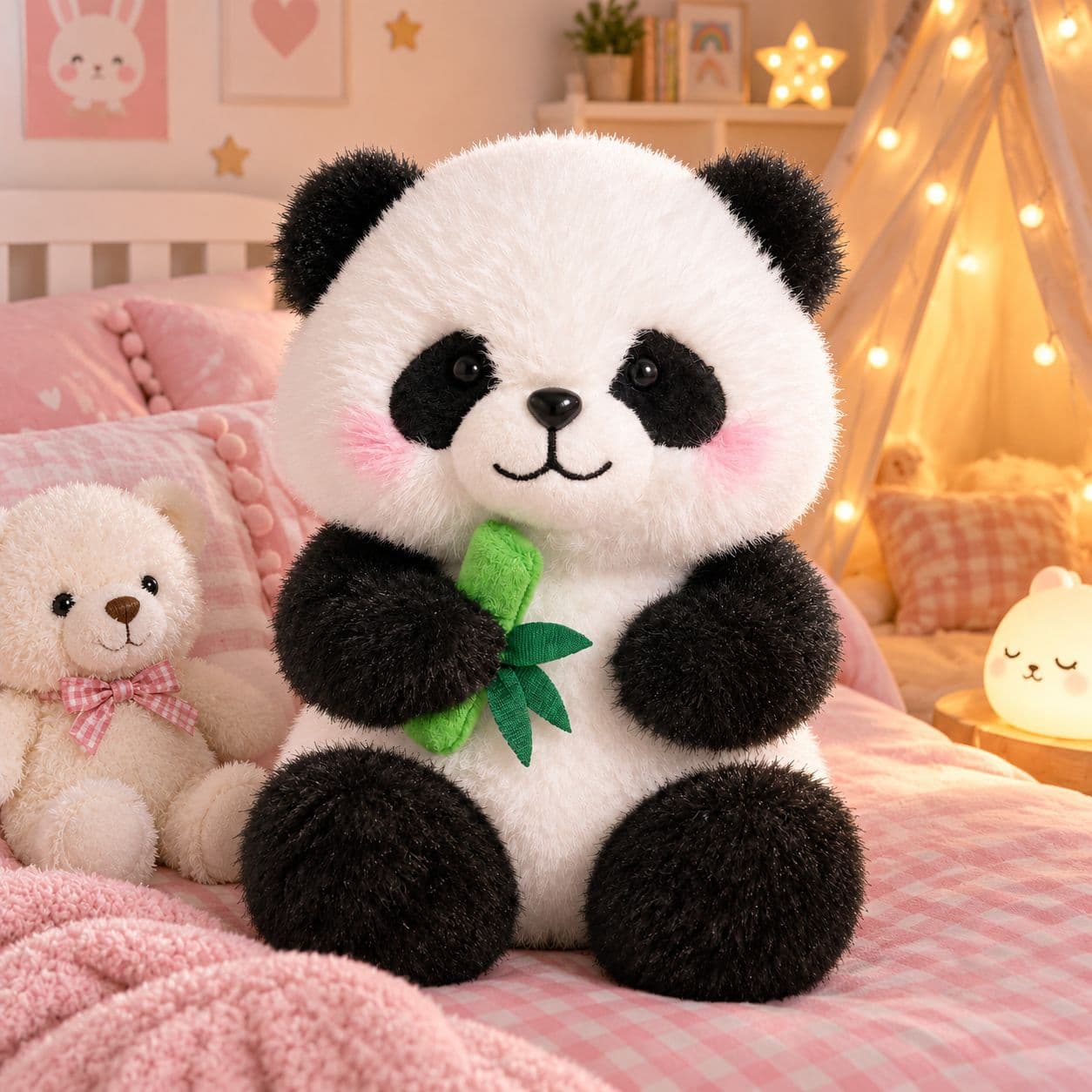 Cute Bamboo-cylinder Panda Doll Heroic Figurine Ornament