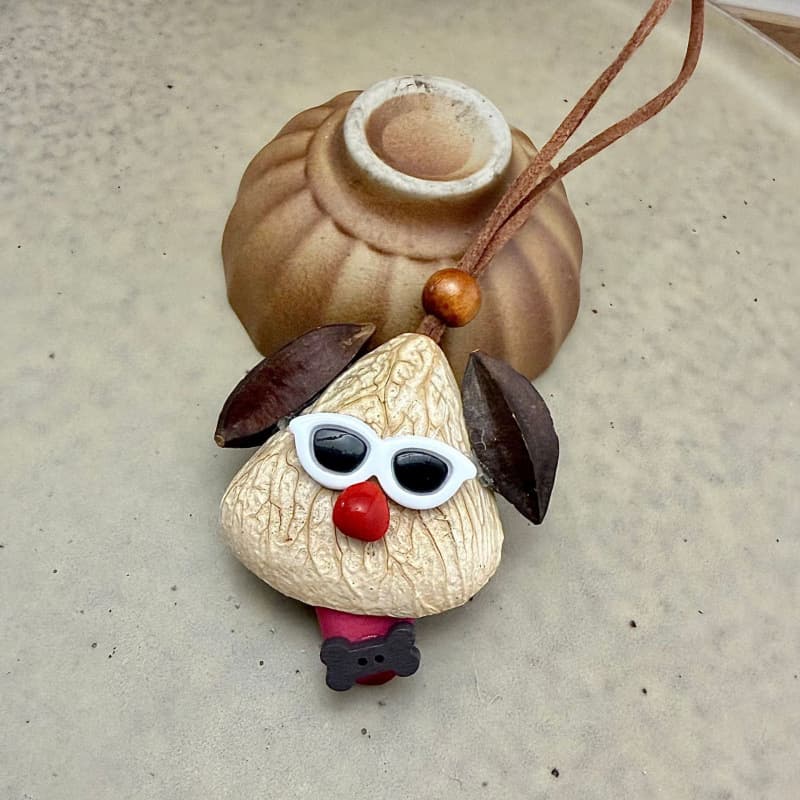 Cute Puppy Sticking Out Its Tongue Cartoon Pendant Healing-style Seed