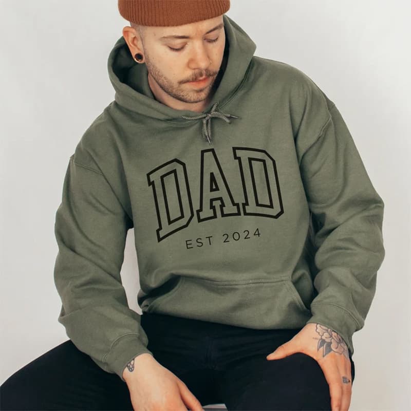 Minimalist Embroidered Design, Personalized Hooded Sweatshirt