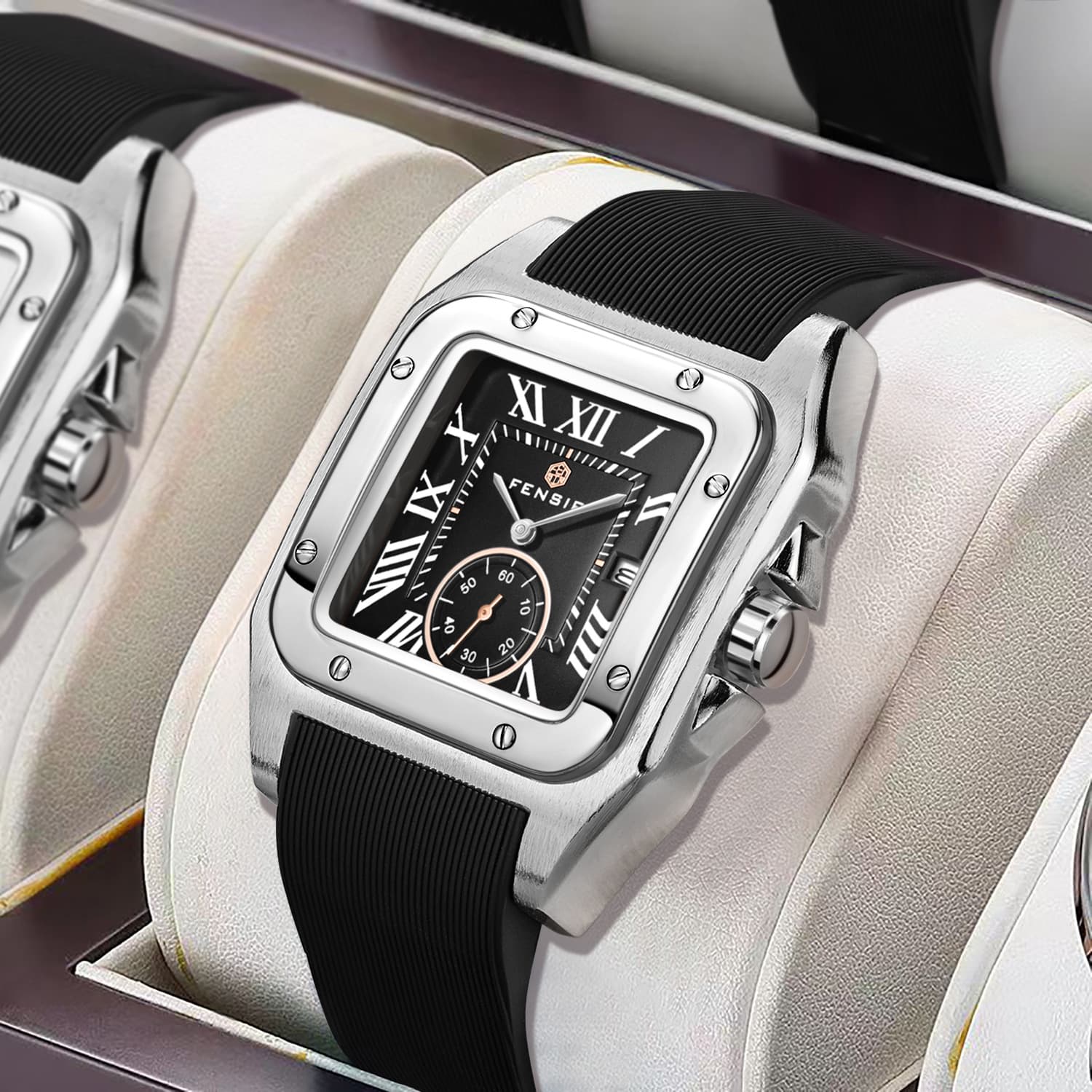 Retro Square Watch For Men Versatile With A Calendar