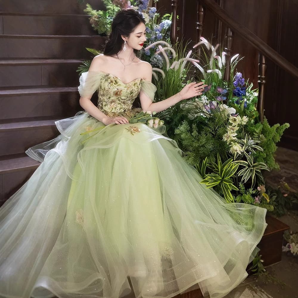 Off-Shoulder Long Evening Dress Banquet Polyester