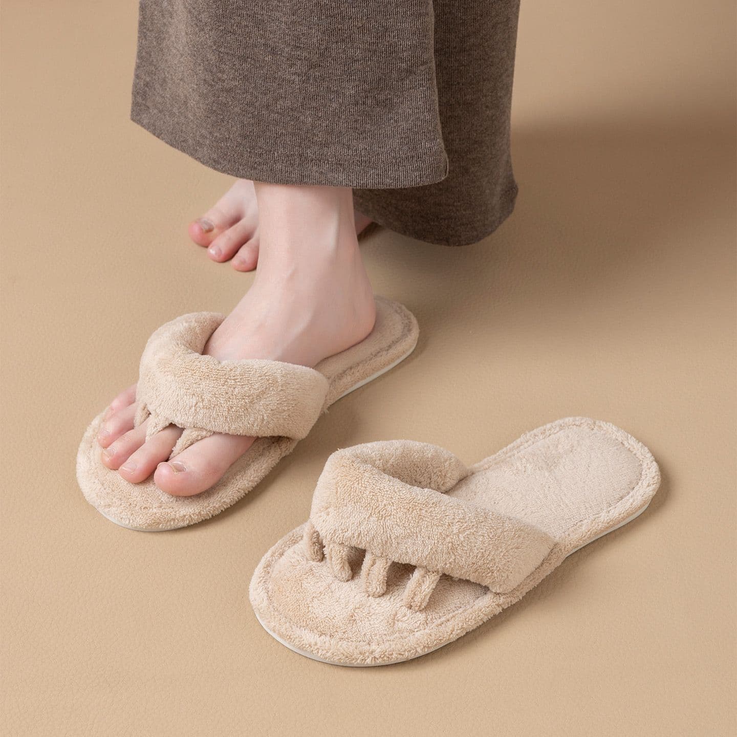 Non-slip Warm Paw-shaped Cotton Slippers For Home Use