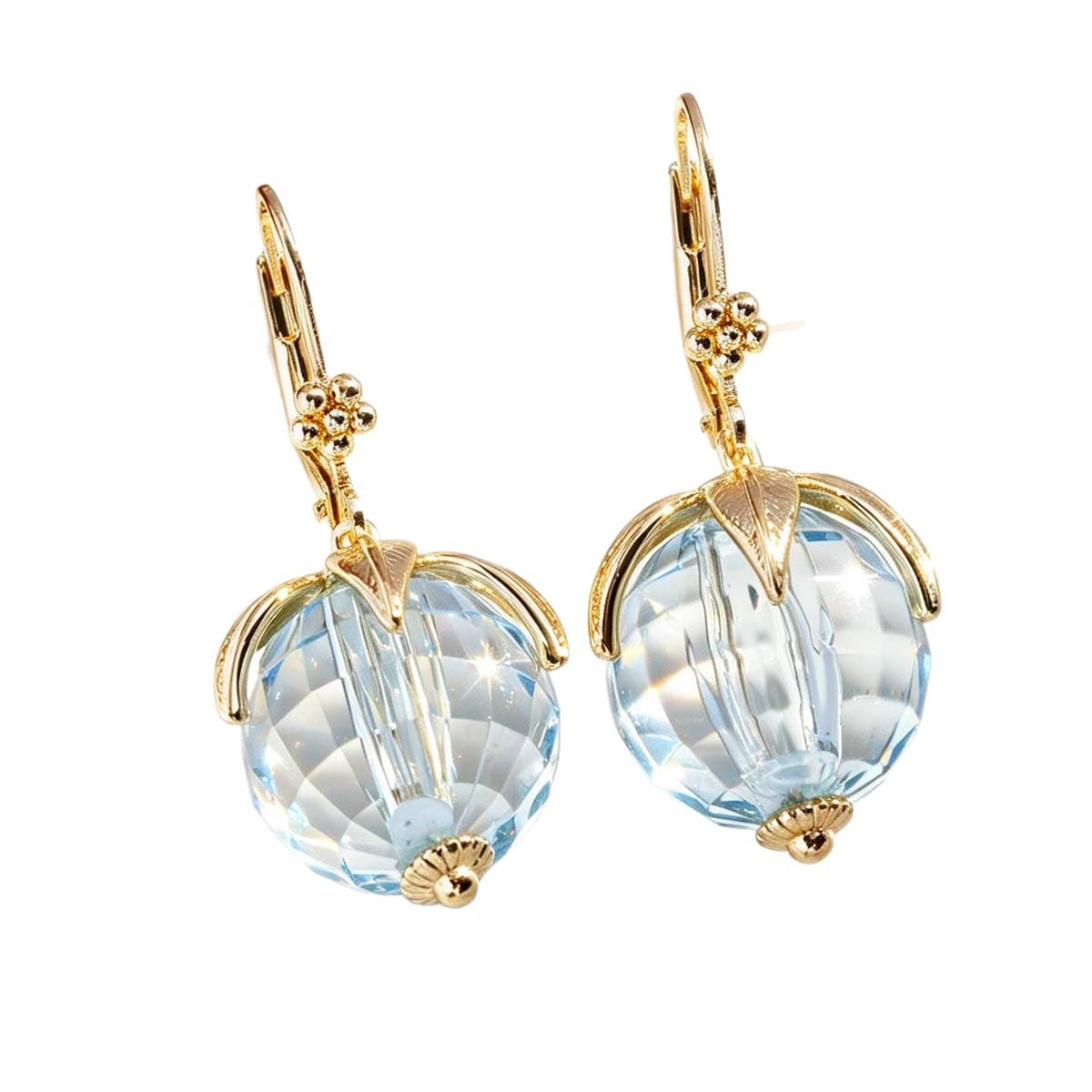 Lake-blue Lantern Crystal Earrings For Women