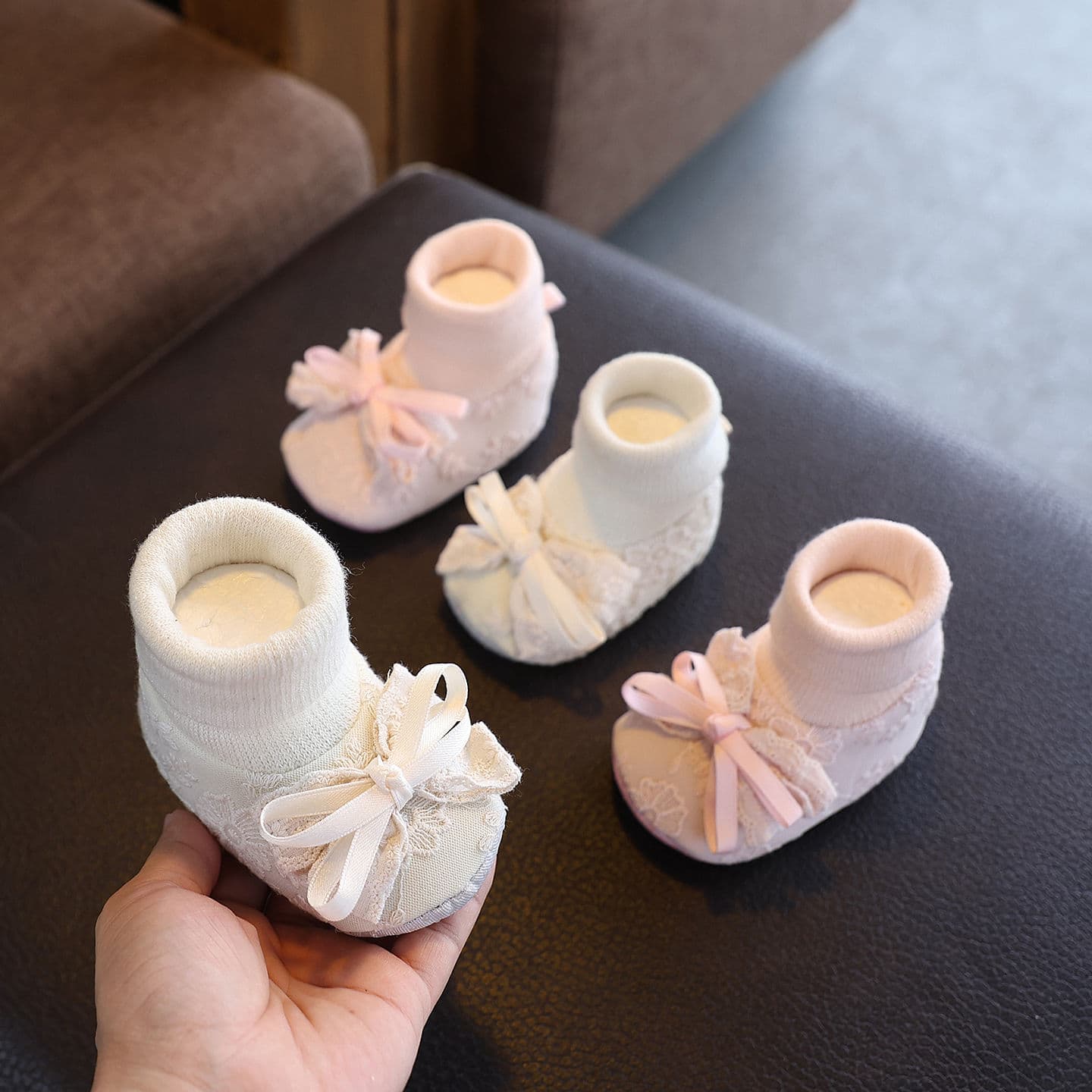 Soft-soled, Breathable Foot Covers For Baby Girlsnon-slip Infant Sock Shoes