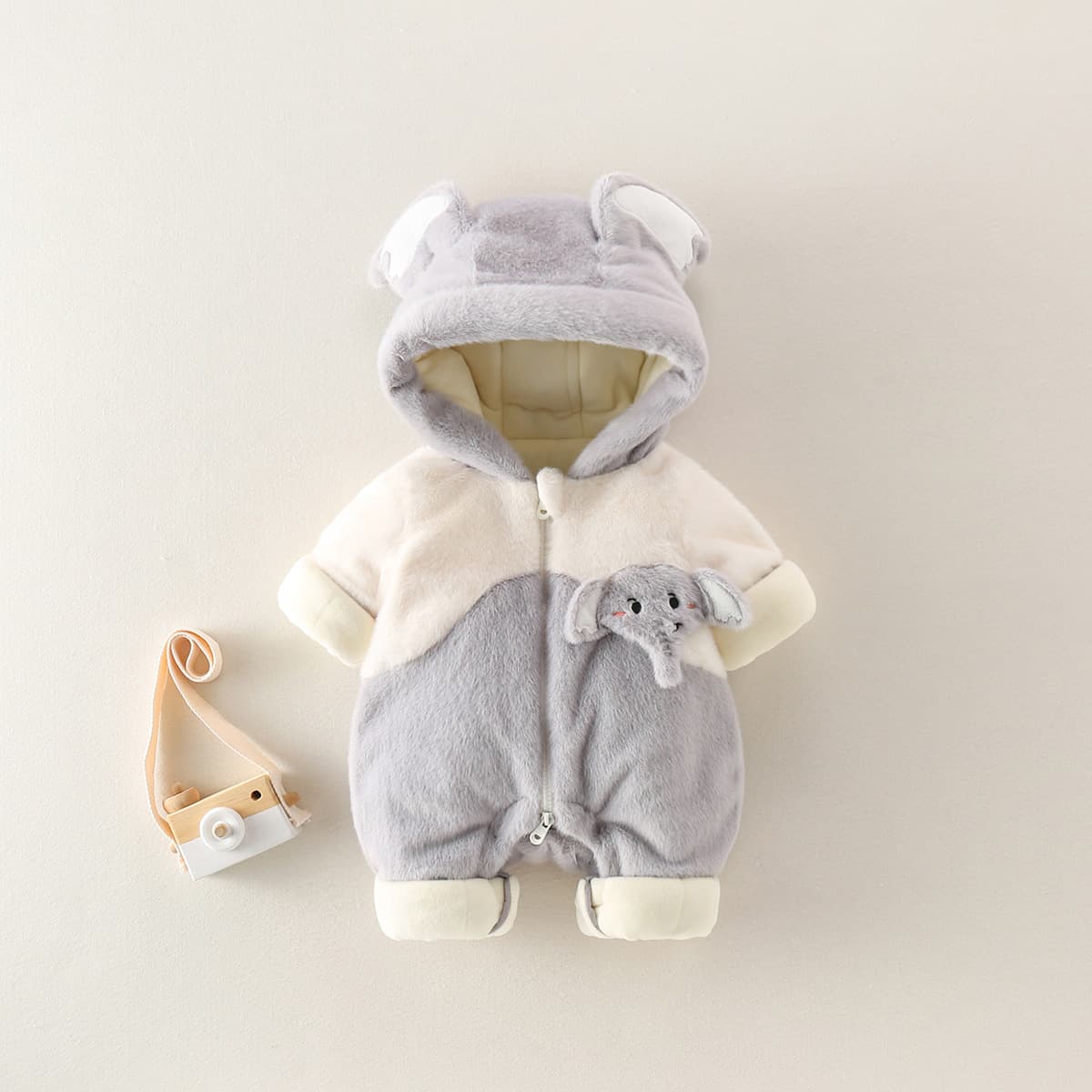 Thickened Quilted Baby Onesie For Fall And Winter