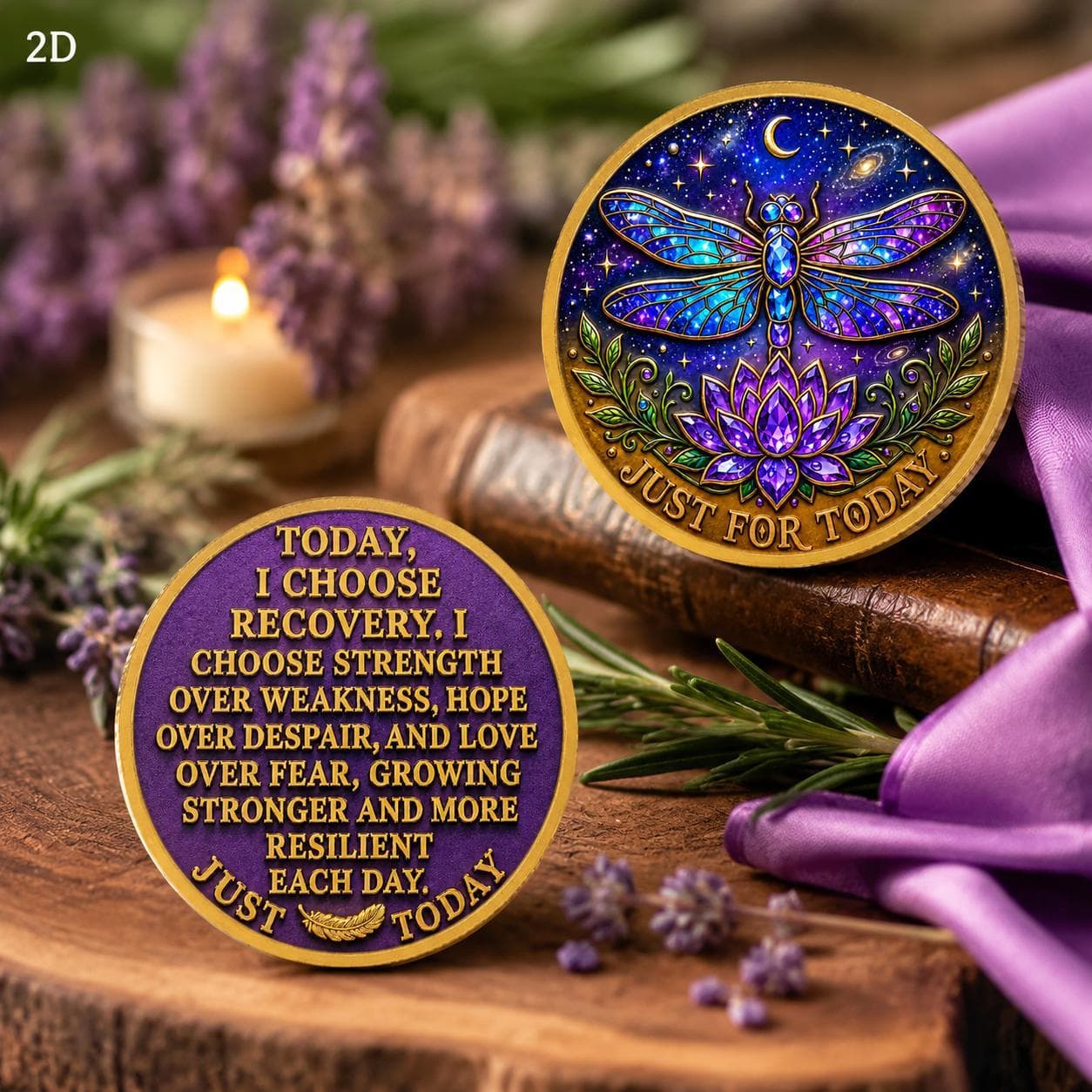 Purple Dragonfly Inspirational Rehabilitation Commemorative Coin