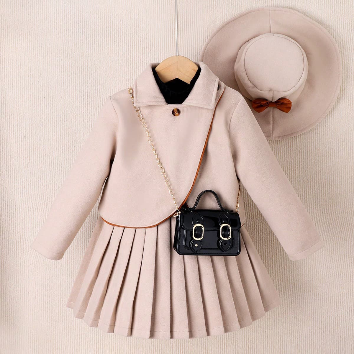 AutumnWinter Preppy-Style Girls' Outfit Set