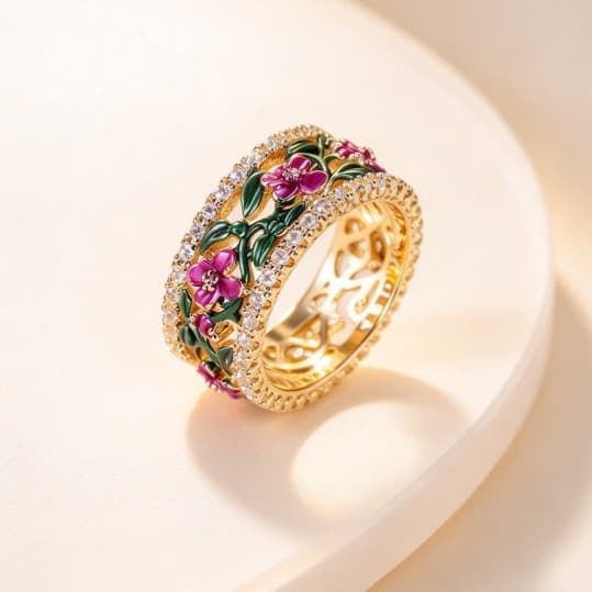 European And American Heavy-industry Oil-drip Flower Ring