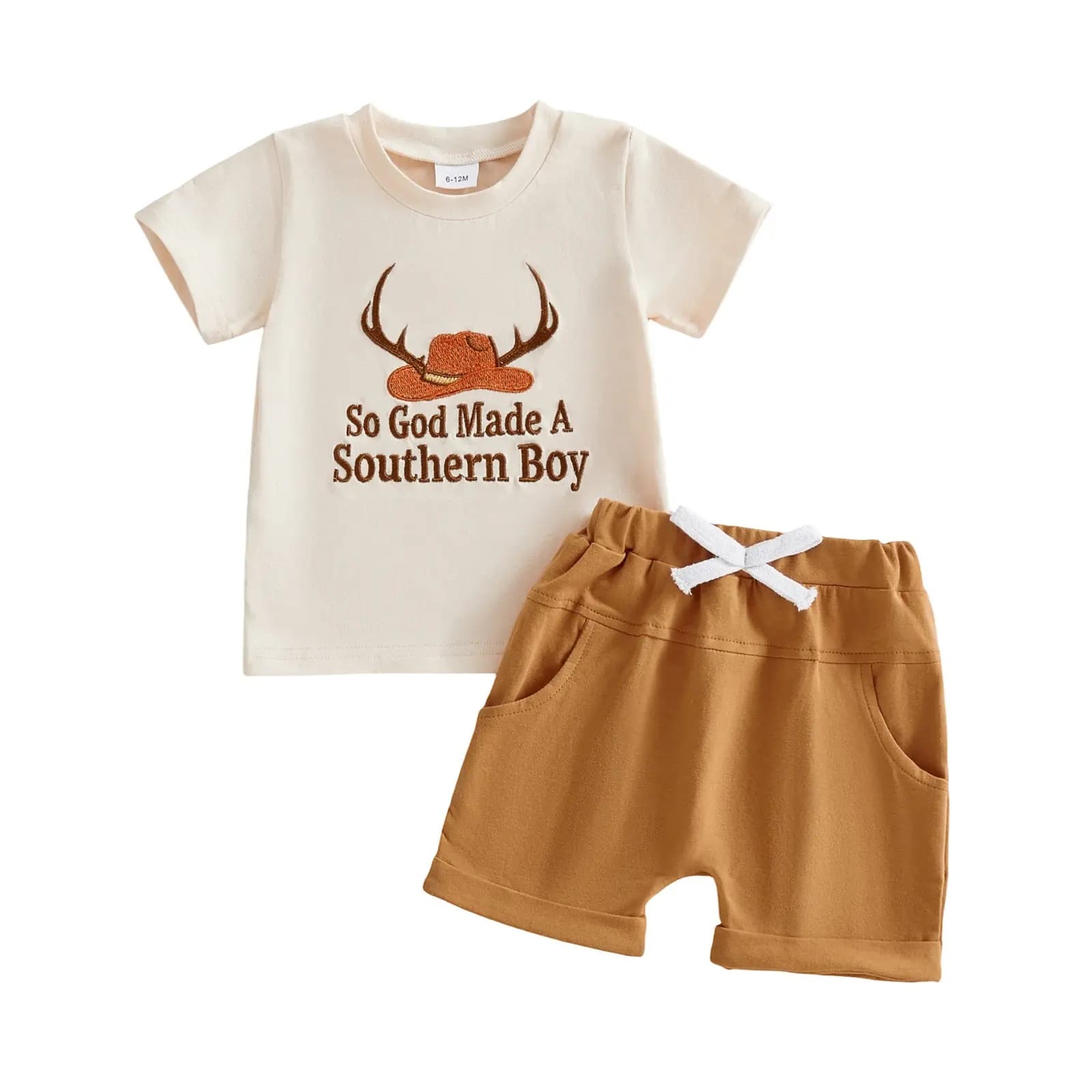 Casual Retro-pattern Embroidered Childrens Set