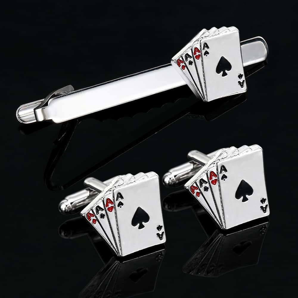 Poker Cufflinks Business Shirt Cufflinks Tie Clip