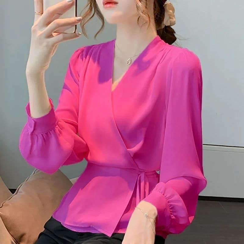 Elegant And Fashionable Lace-up Waist-cinching Top For Women