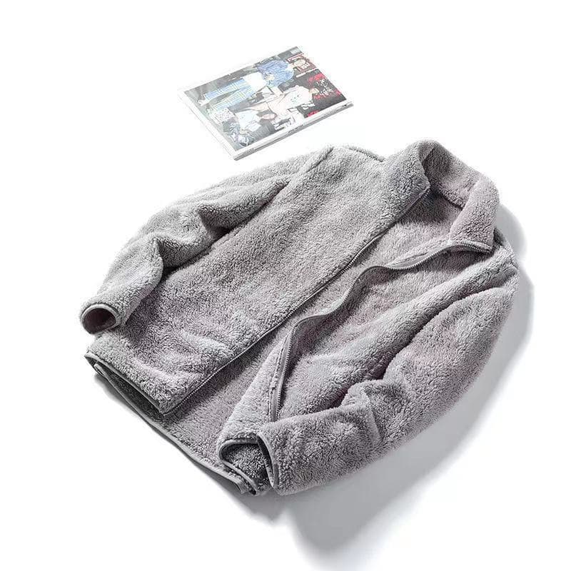 Fleece-lined Extra-thick Double-sided Long-pile Fleece Jacket