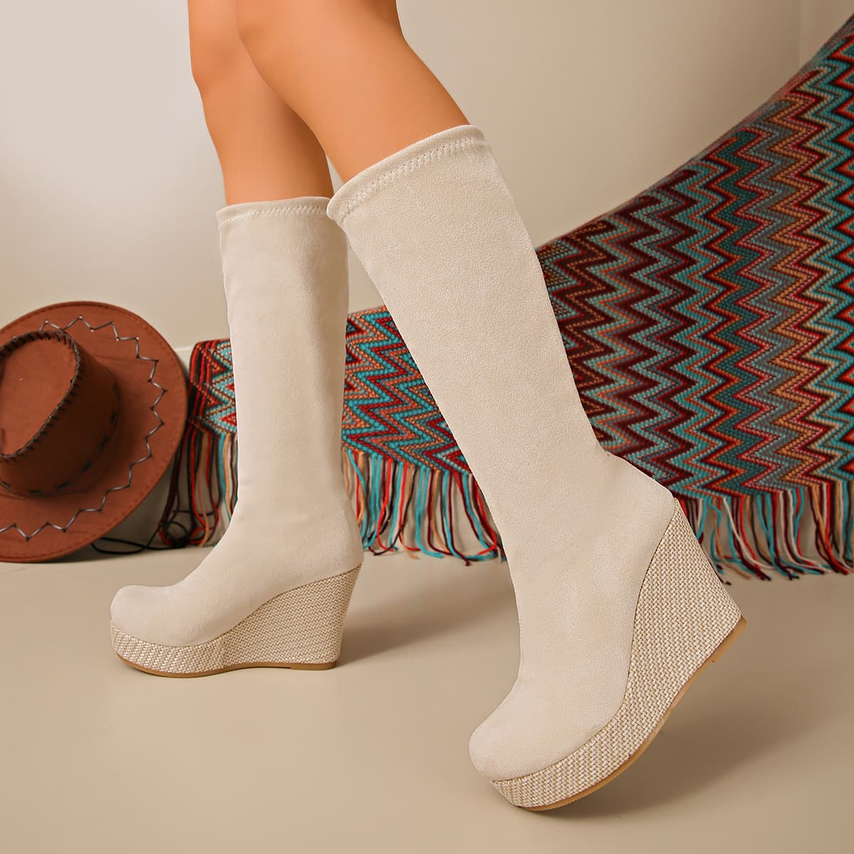 Plus-size Suede Over-the-knee Boots European And American Fashion